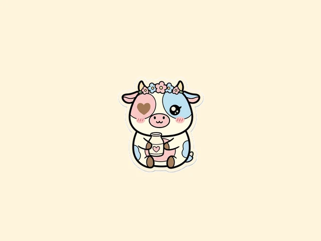 Five free cute cow farm PNGs sample 1
