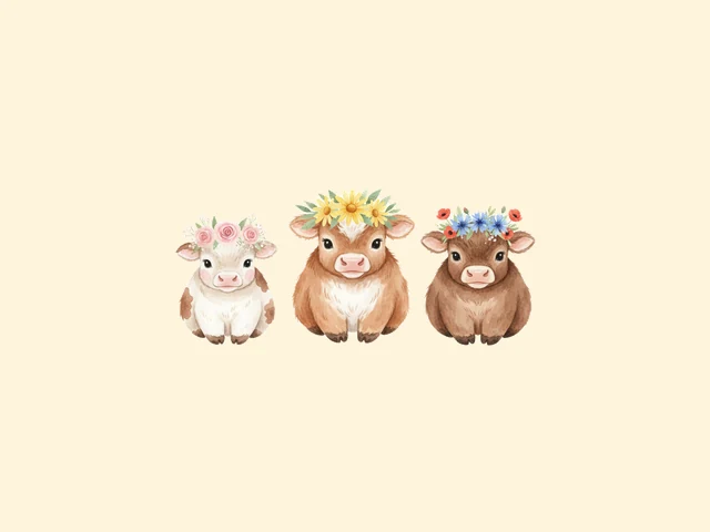 Five free cute cow farm PNGs sample 2