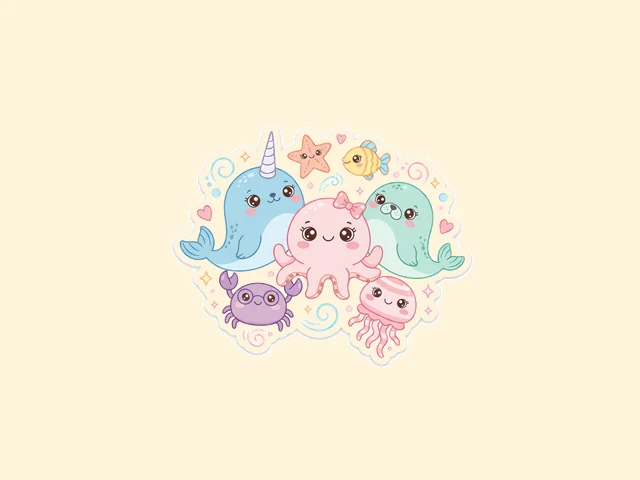 Free ocean sticker-sheet starter set sample 4