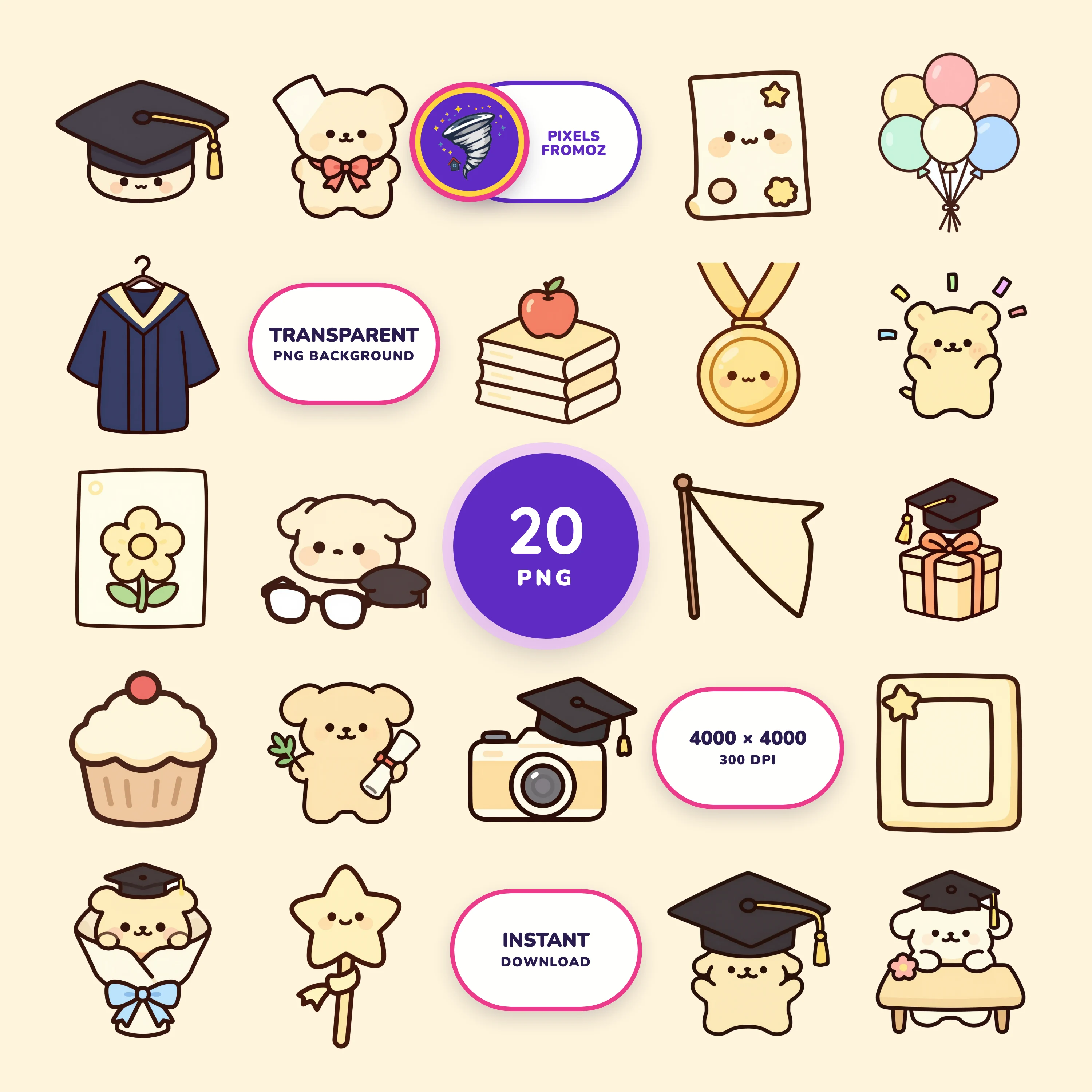 Graduation Celebration PNG clip art collection