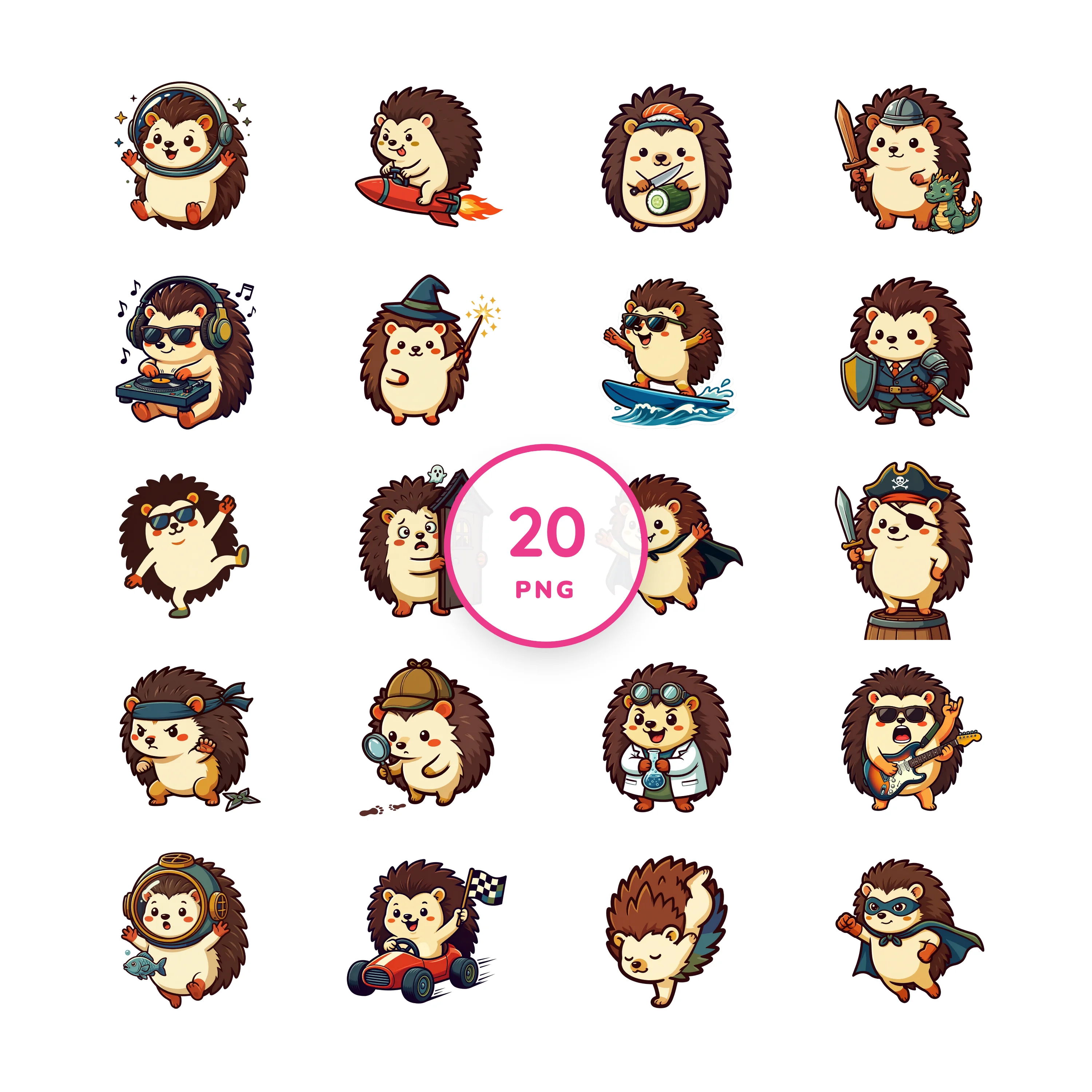 Hedgehogs Gone Wild PNG clip art collection