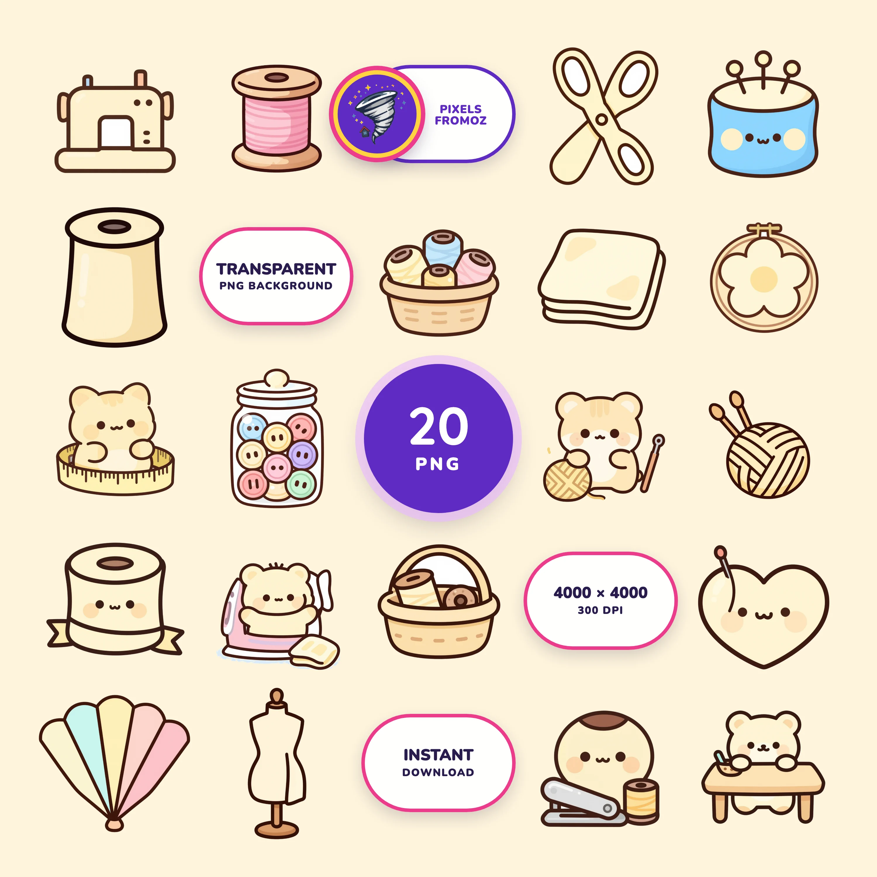 Sewing Craft Room PNG clip art collection